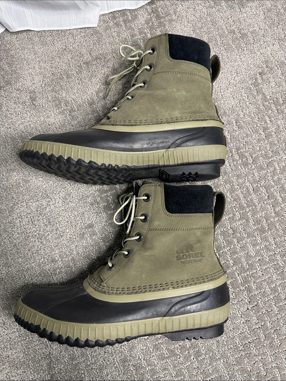 Sorel Men's Olive Green and Black Rain & Snow Boots